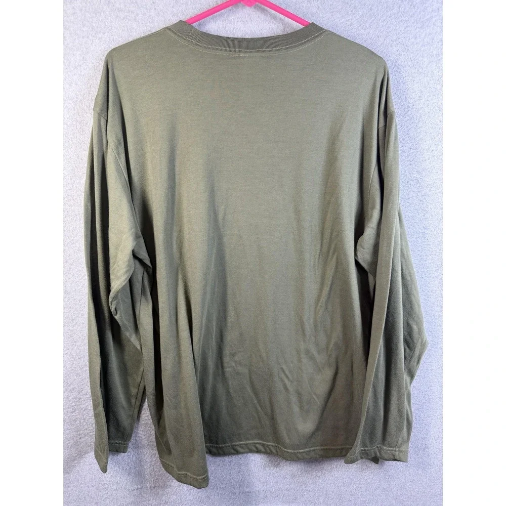 The North Face Shirt Mens XL Green Long Sleeve Crewneck Logo Tee Top Casual